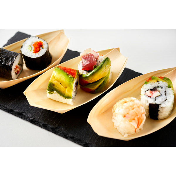 スドウ 【経木舟皿】 木舟皿4寸 110×70×H35mm SD270015-50 1PC(50枚