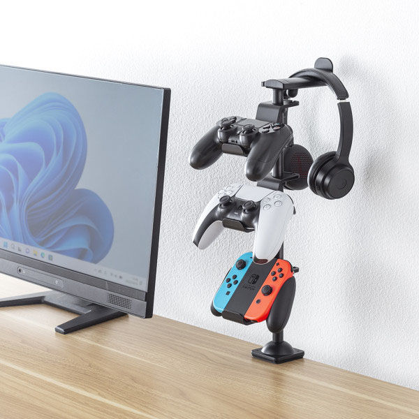 サンワサプライ クランプ付きゲームコントローラースタンド