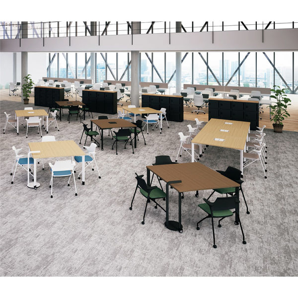 【組立設置込】プラス pixta2 会議テーブル 台形タイプ ホワイトメープル×ホワイト PX2-1406T-DHN WM/W4 1台（直送品） プラス pixta2