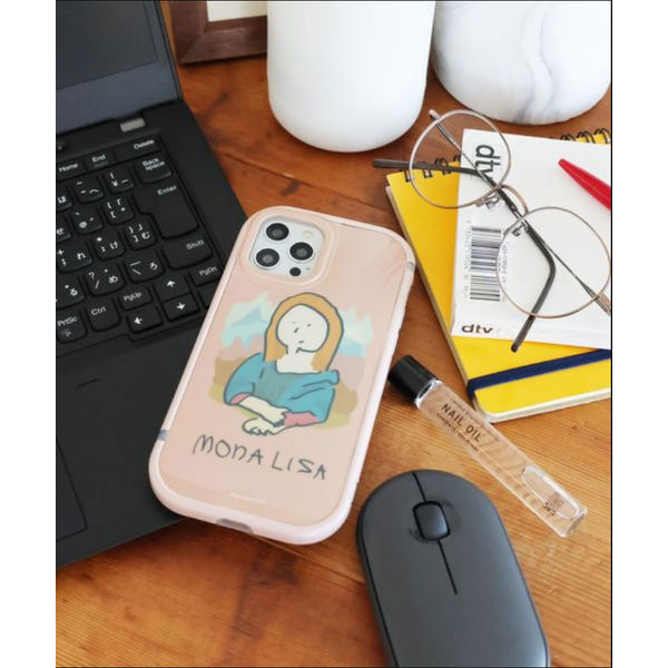 世界の名作）フレームカラーiPhoneケースiPhone14PRO モナリザ