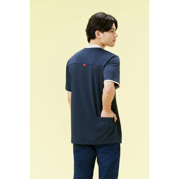 驚きの値段での商品をすべて KAZEN アスクル - 1枚（直送品） KZN262-28 3L ネイビー 楽ポロ ウェア