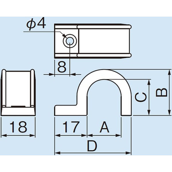 因幡電工 DS-16-I ドレンホース用サドル (500個セット) アイボリー