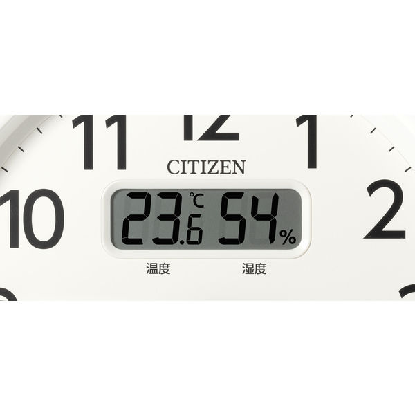 CITIZEN（シチズン）カレンダー・温度付湿度表示付 電波時計 茶