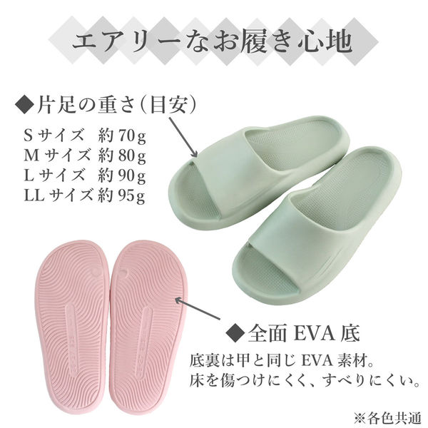 ストロング 防水 軽量EVAサンダル LL ブラック 10-7-122 1セット