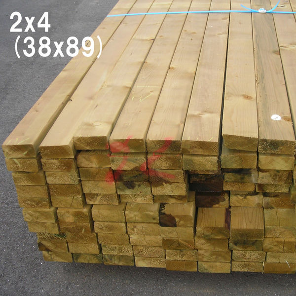 大日本木材防腐 SPFツーバイ材2×4×8F（38×89mm 長さ2336mm） 防腐加工 1本（直送品） - アスクル