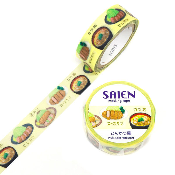 カミイソ産商 マスキングテープ とんかつ屋 15mm×7m巻 TR-0256 1個