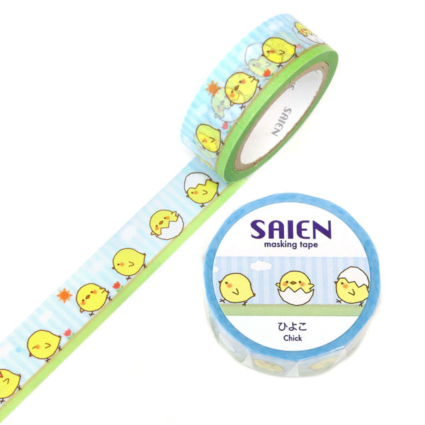 カミイソ産商 マスキングテープ ひよこ 15mm×7m巻 UR-0223 1個