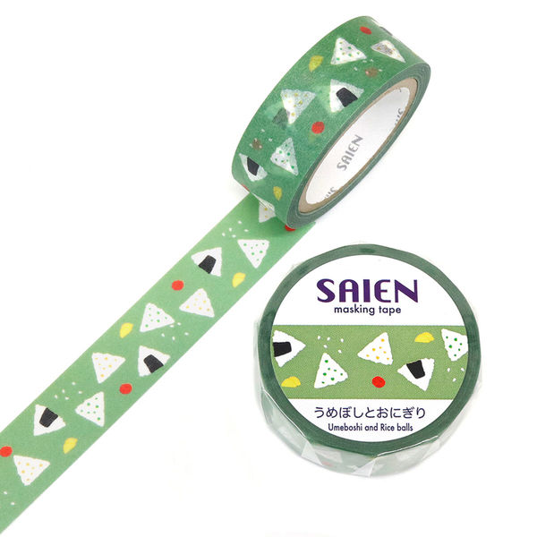 カミイソ産商 マスキングテープ うめぼしとおにぎり 15mm×7m巻