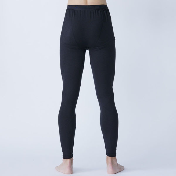 おたふく手袋 発熱吸汗速乾 前開きロングタイツ ブラック LLサイズ JW