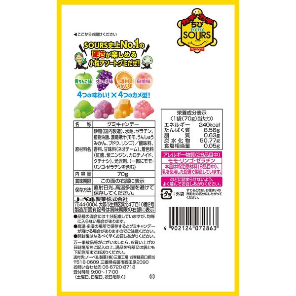 カチカチちびカメカメサワーズ フルーツアソート 70g 1セット（1