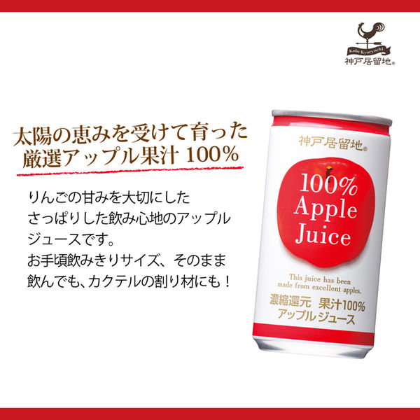 富永貿易 神戸居留地 アップル100% 185g 1箱（30缶入）【りんご