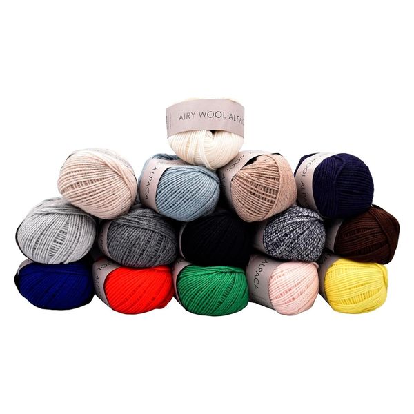 横田 DARUMA エアリーウールアルパカ 30g 約100m巻 5玉セット ブラック