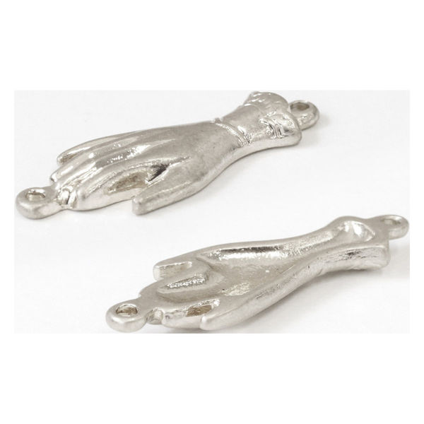 日本紐釦貿易 ヴィンテージ風チャーム 手 5個 シルバー KE-CH-6S 1