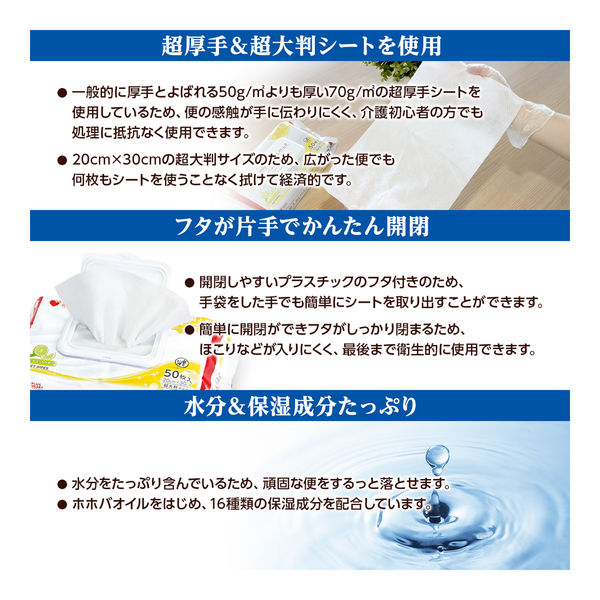 オオサキメディカル プラスハート 超厚・超大おしりふき ふた付
