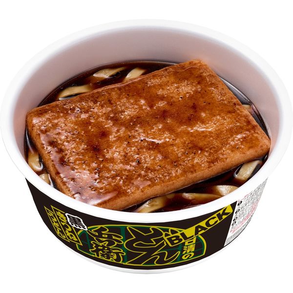 日清食品 日清のBLACKどん兵衛 黒きつねうどん 粗挽き黒胡椒と