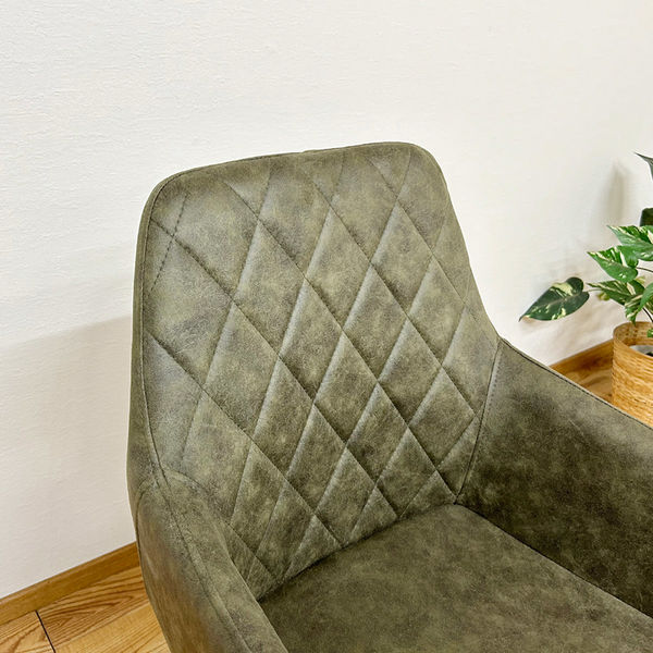 軒先渡し】後藤家具物産 肘付回転チェアー グリーン DC-CRP-GR 1セット