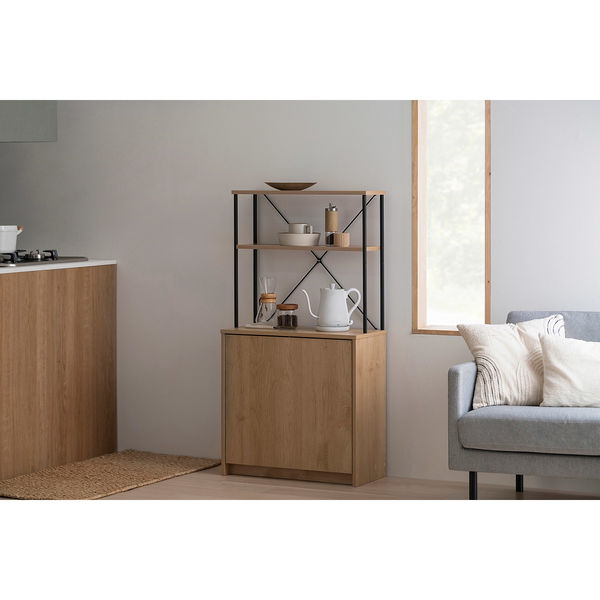 アイリスオーヤマ ウッドペールストッカーラック付き ナチュラル