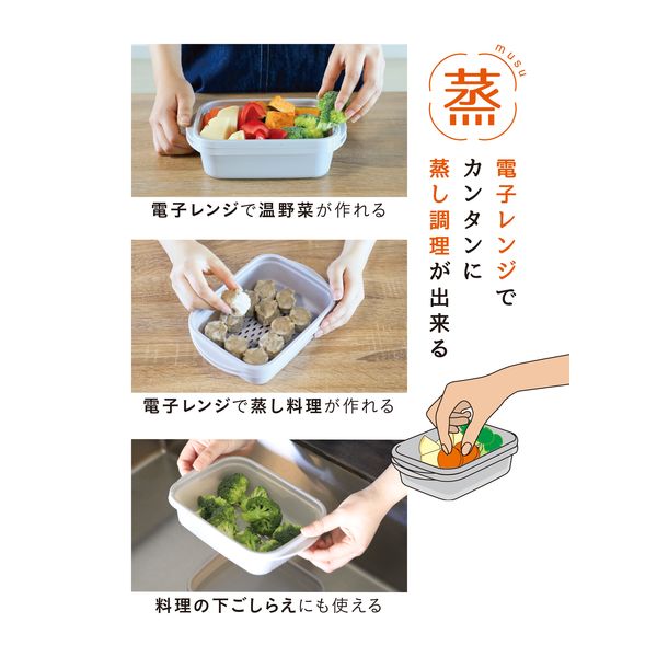 シービージャパン 抗菌 レンジでカンタン蒸し調理器 スクエア シービージャパン 抗菌 レンジでカンタン蒸し調理器 スクエア