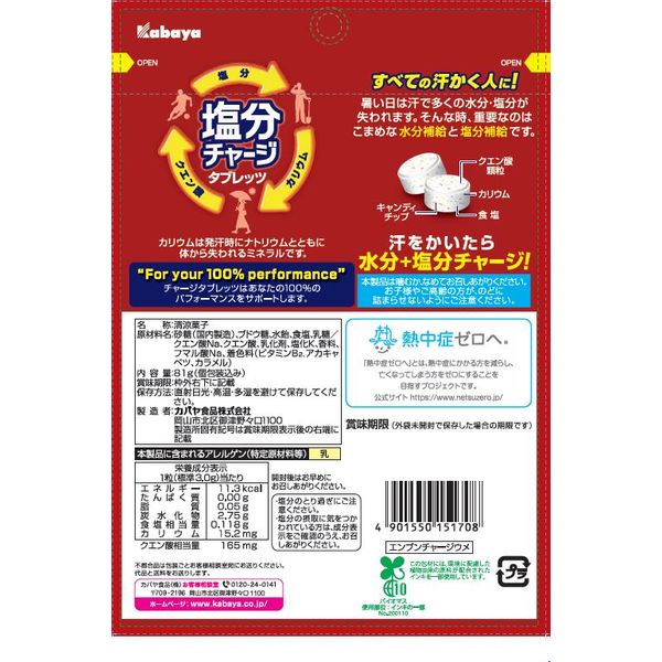 塩分商材 塩分補給 個包装 塩分チャージタブレッツ 梅味 1セット