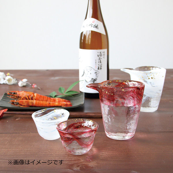 ぐい呑 ワールド・クリエイト 箔墨流し 白 ぐい呑 30528 1セット(3個