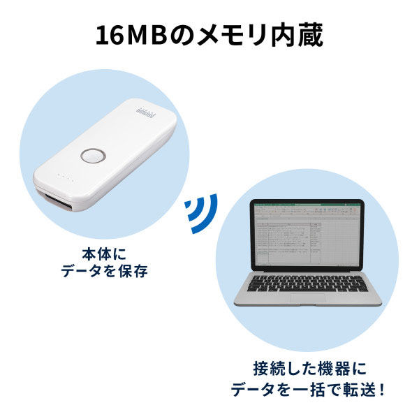 サンワサプライ 1次元 バーコードリーダー Bluetooth サンワサプライ Bluetooth1次元バーコードリーダー BCR-BT1D8W 1