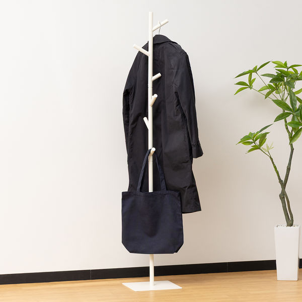 COLLEND（コレンド） コートスタンド ポールハンガー 幅300×奥行300×高さ1672mm ホワイト AS-CS-WH 1台 オリジナル