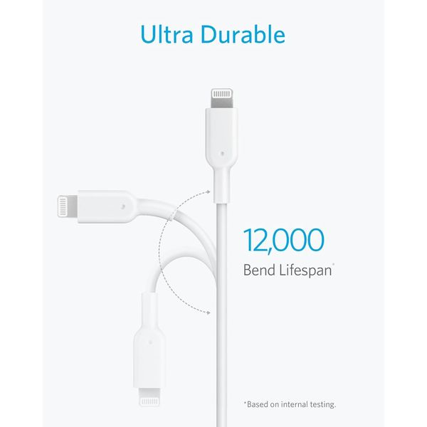 Anker PowerLine II USB-C & ライトニングケーブル 3m USB ホワイト - アスクル