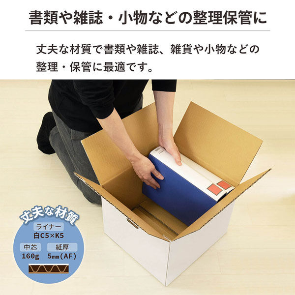 シモジマ 100サイズ白ダンボール 手穴 37×34×28cm 4571689032928 1