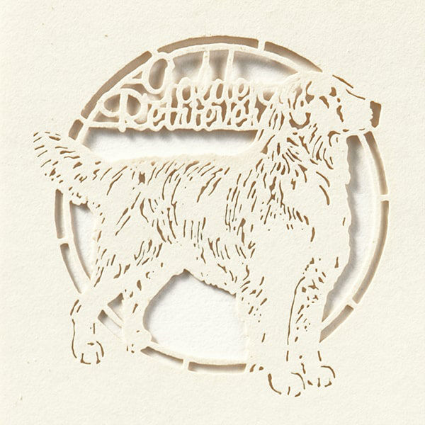 山櫻 4号 特殊名刺 切り絵 D4 (動物)イヌ 4 (50枚) YAMA-3154