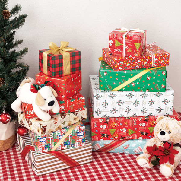 クリスマス】ヘッズ クリスマスヒイラギ包装紙ー1XH-1W1袋（50枚