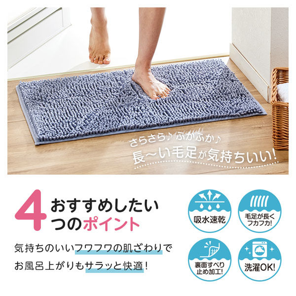 アイメディア マイクロファイバー吸水速乾大判バスマット 50×80 ブルー