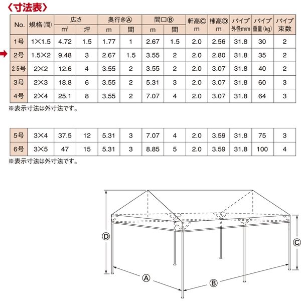 ササガワ ワンタッチテント スーパーキングE 2号（1.5×2間） 32-8651 1セット（直送品） - アスクル