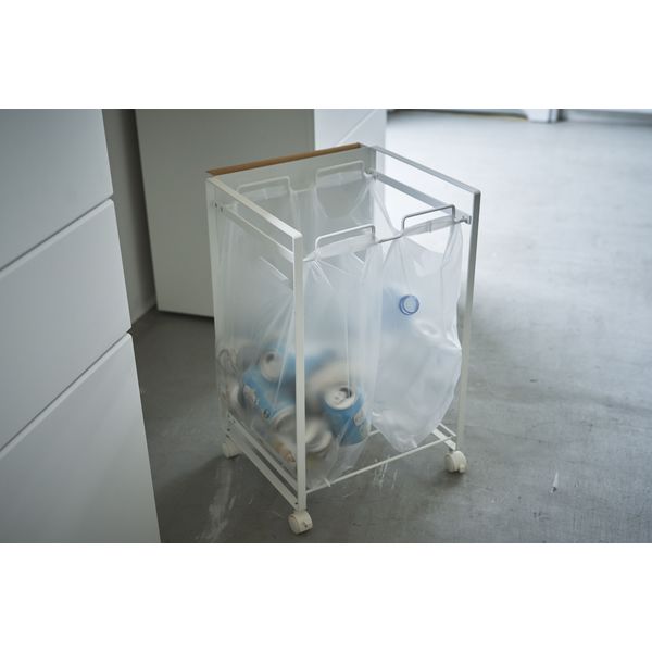 山崎実業 目隠し分別ダストワゴン トスカ 2分別 ホワイト 774779 1個