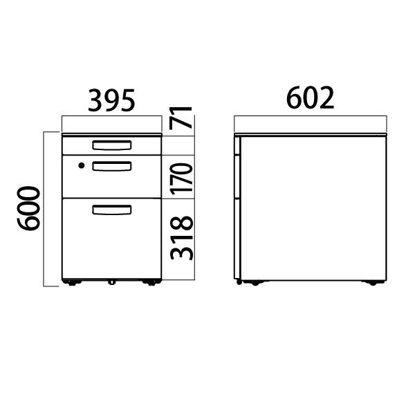 組立設置込】 コクヨ リーンデスク ワゴン 幅395×奥行602×高さ600ｍｍ