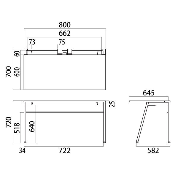 組立設置込】 コクヨ リーンデスク 平机 幅800×奥行700×高さ720mm 脚