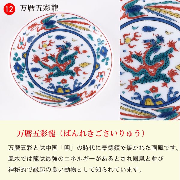 青郊 【九谷焼】縁起豆皿コレクション 吉祥 万暦五彩龍 KSO-314