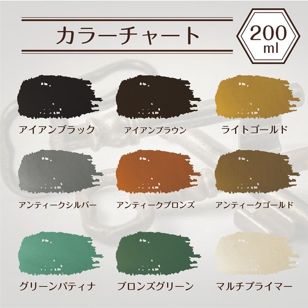 ターナー色彩 アイアンペイント ライトゴールド 200ML 247676050000 1個（直送品）