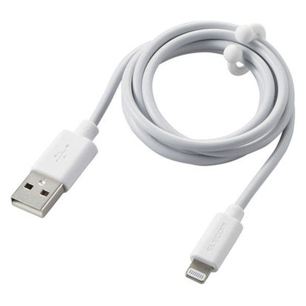 Lightningケーブル 1m USB（A）[オス]-Lightningコネクタ[オス] まとまるケーブル MPA-MUAL10WH 1本 エレコム  - アスクル