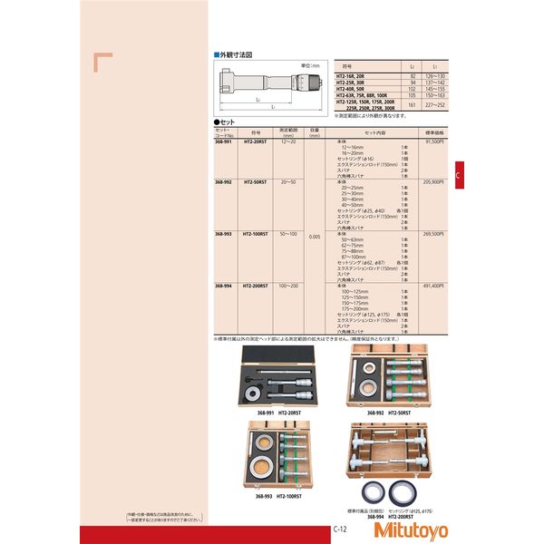 ミツトヨ（Mitutoyo） II形ホールテスト（三点式内側マイクロメータ