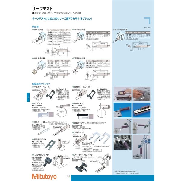 ミツトヨ サーフテスト用アクセサリー 低測定力検出器/SJ201・301 178 