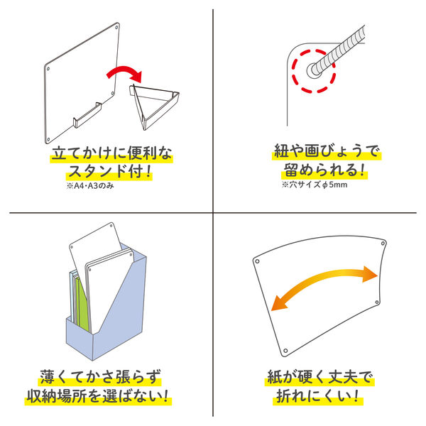 マグエックス ペーパーホワイトボード（300×200mm）1セット（10枚：2枚