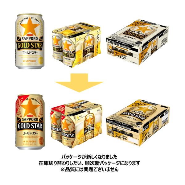 ビール類　新ジャンル　GOLDSTAR (ゴールドスター)　350ml　１ケース(24本入)　缶　サッポロビール