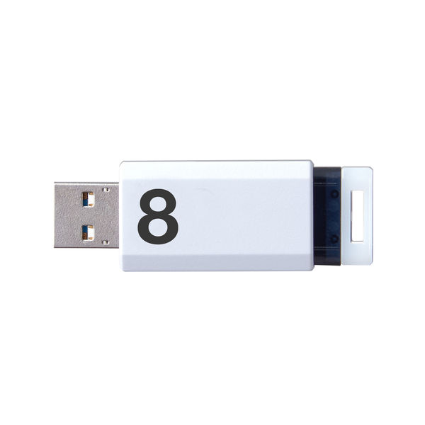 エレコム USBメモリ USB2.0 ノック式 8GB ホワイト MF-APKU2008GWH 1個
