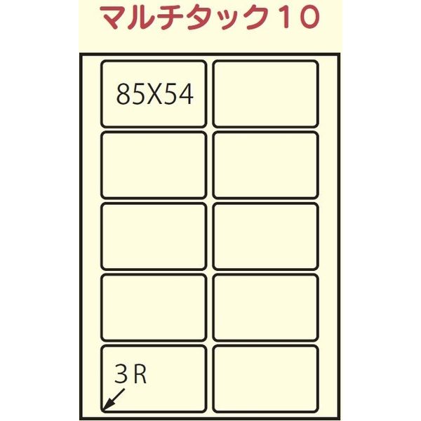 四国紙販売 レーザーピーチ マルチタック A4 10面 100枚 78000540 1