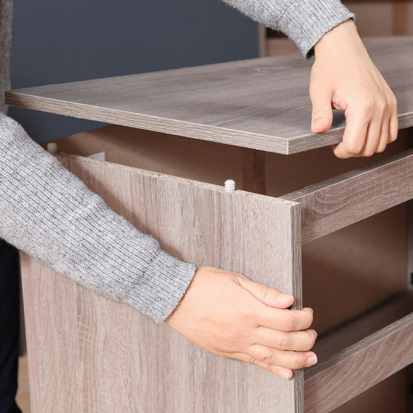 不二貿易 4段チェスト 工具不要 幅805×奥行400×高さ900mm グレー 99455