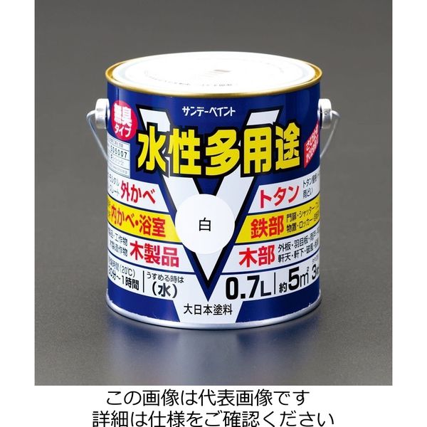 エスコ 0.2L [水性]多用途塗料(鉄・木部用/白) EA942EB-1A 1セット(10