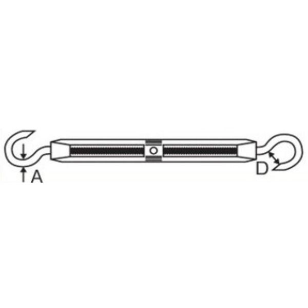 エスコ 1/2” ターンバックル(スチール製/フック & フック