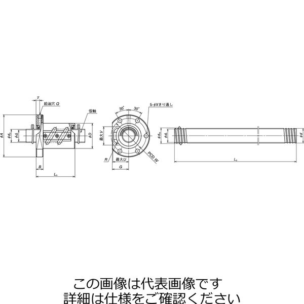 日本精工 RNFCL型 搬送用ボールねじ(エンドキャップ式片フランジナット) RNFCL1520A3 1個（直送品） - アスクル