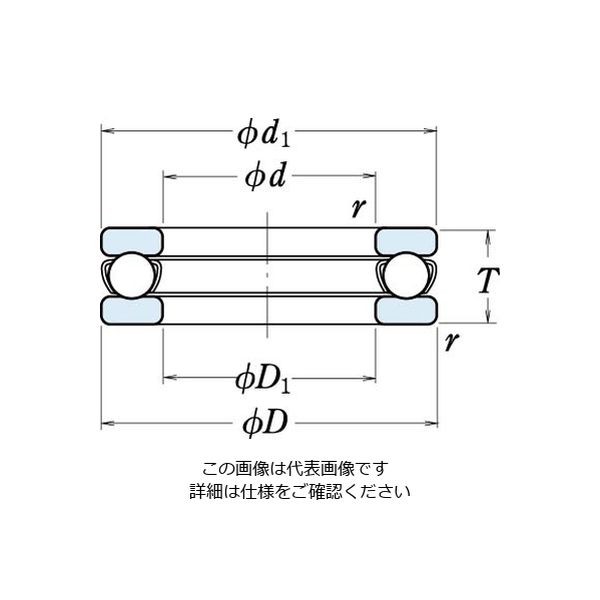 日本精工 単式スラスト玉軸受 51224 1個（直送品） - アスクル