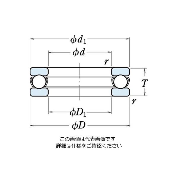 日本精工 単式スラスト玉軸受 51217 1個（直送品） - アスクル